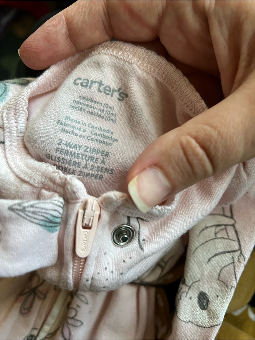 Carter’s Newborn Girl Sleeper Bundle 3-Pack | Floral Koala Ribbed Zip Pajamas - Picture 2 of 5